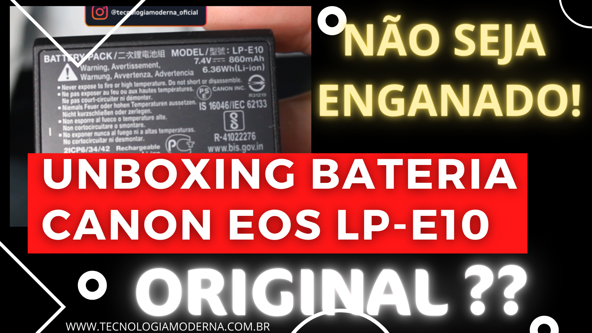 Unboxing - Bateria Canon LP-E10 Assistam ao Vídeo!