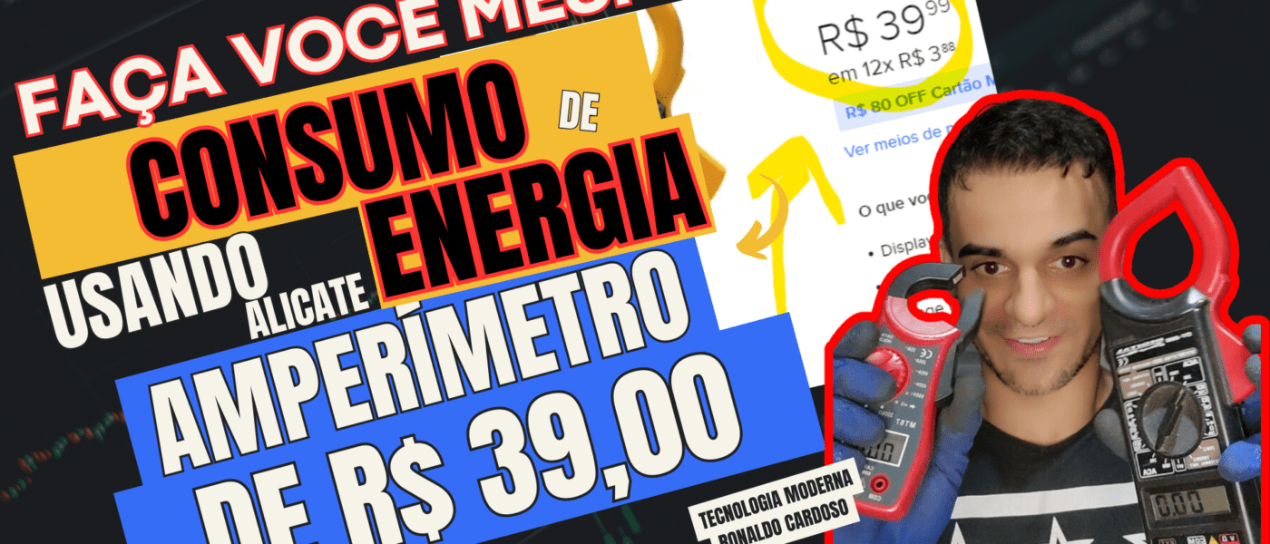 Descobrindo consumo com alicete amperímetro diy