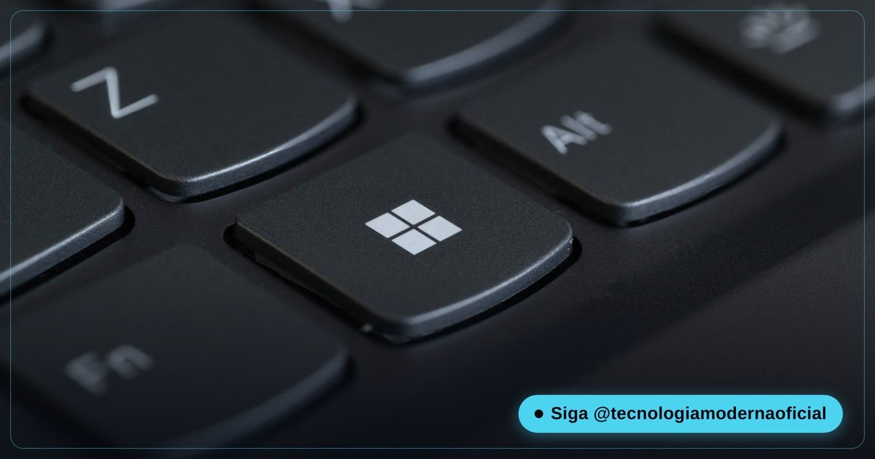 Close da tecla Windows em um teclado de notebook
