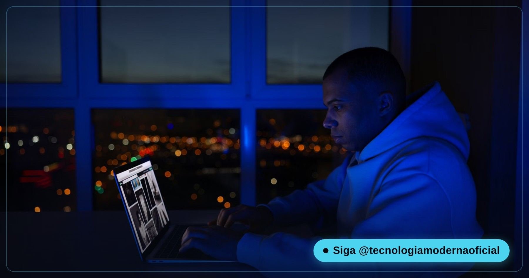 Janela do PowerShell azul aberta em um notebook com Windows, usada para checar a saúde do disco