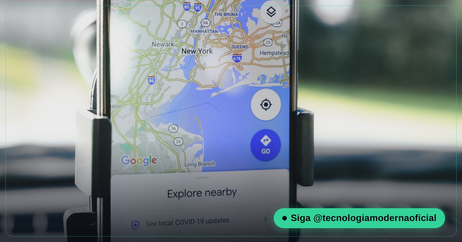 Mapa com a localização de um celular no aplicativo