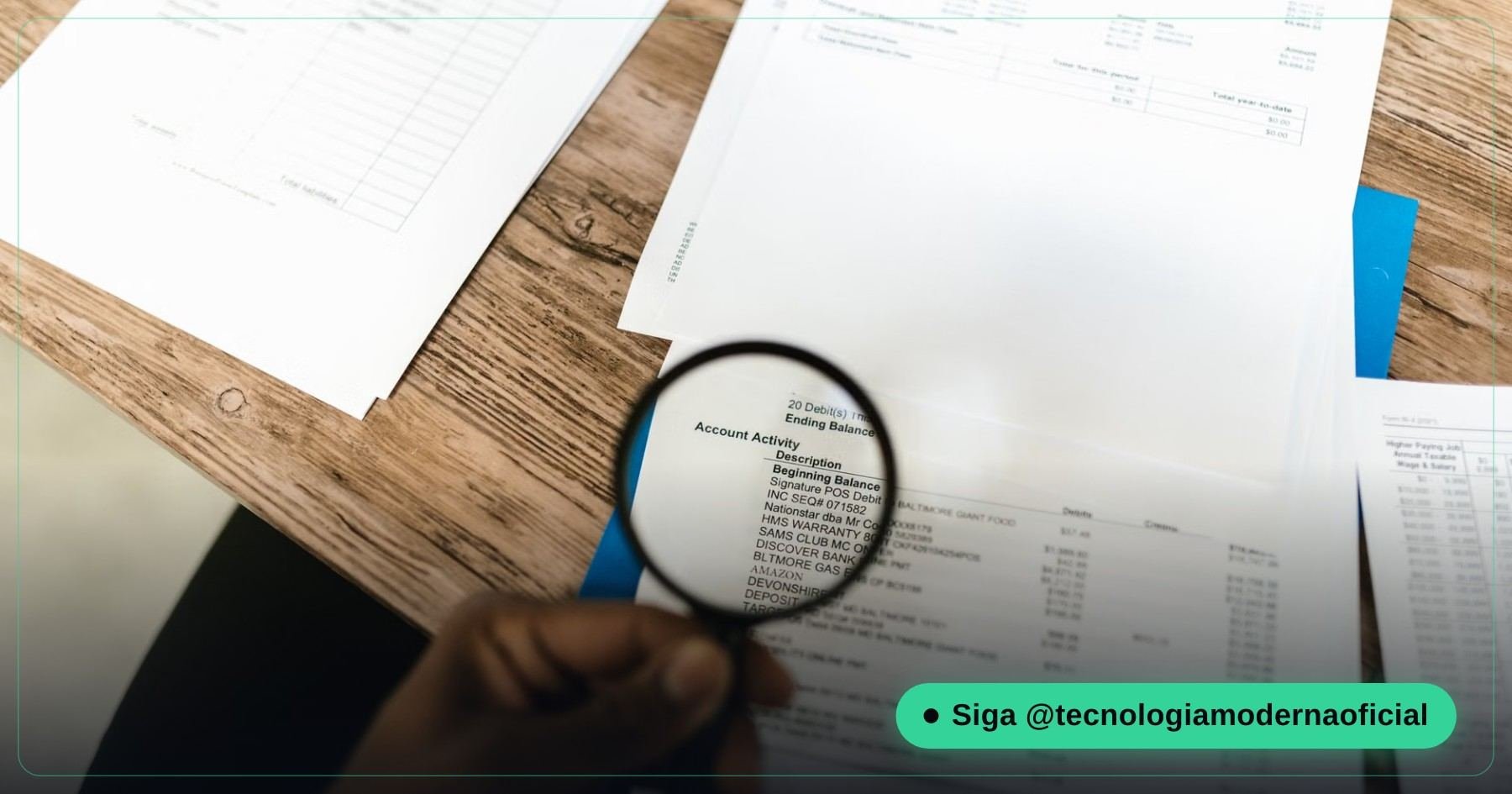 Lupa sobre a tela, representando a checagem de um site