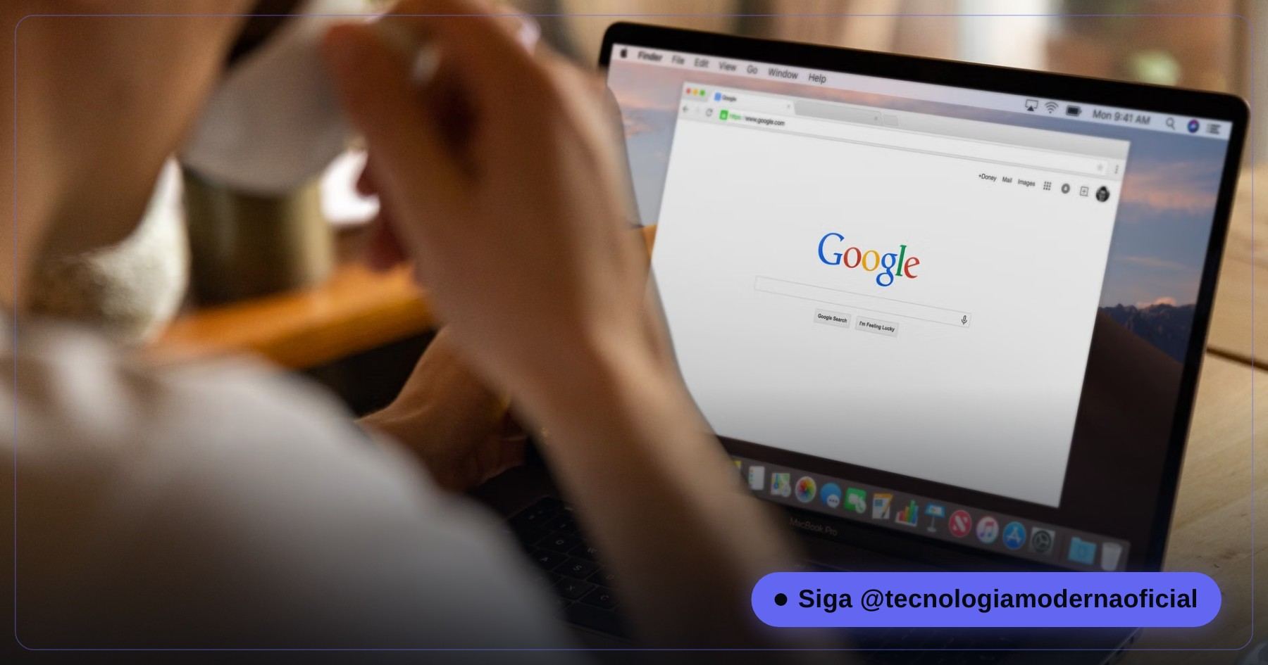 Navegador aberto em um notebook
