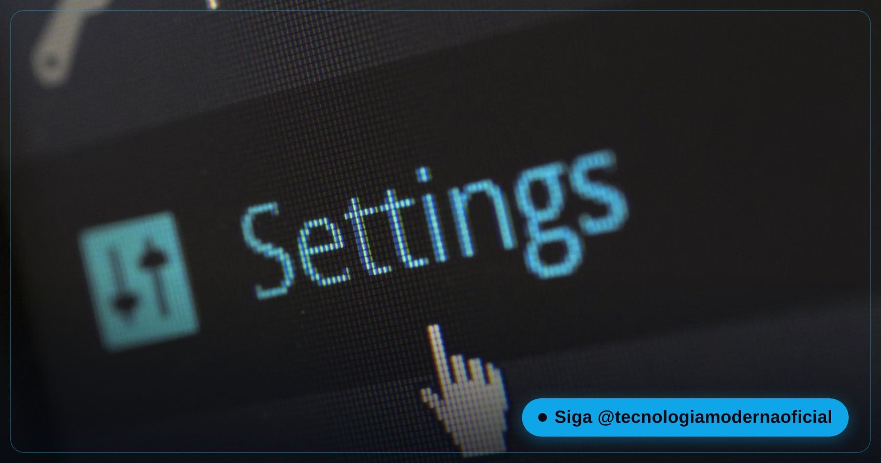 Tela de configurações do Windows aberta no notebook