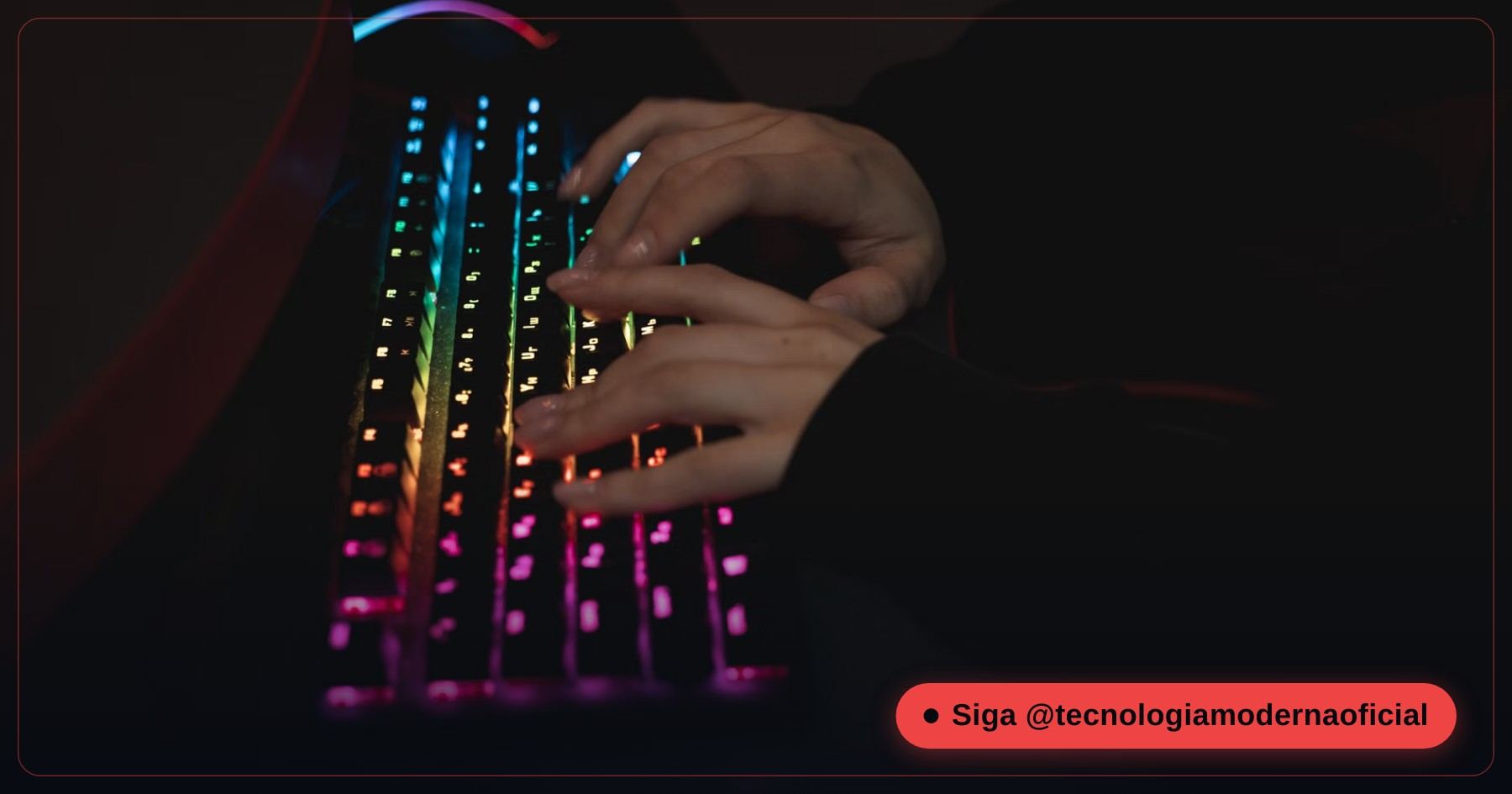 Teclado de computador usado para atalhos de gravação