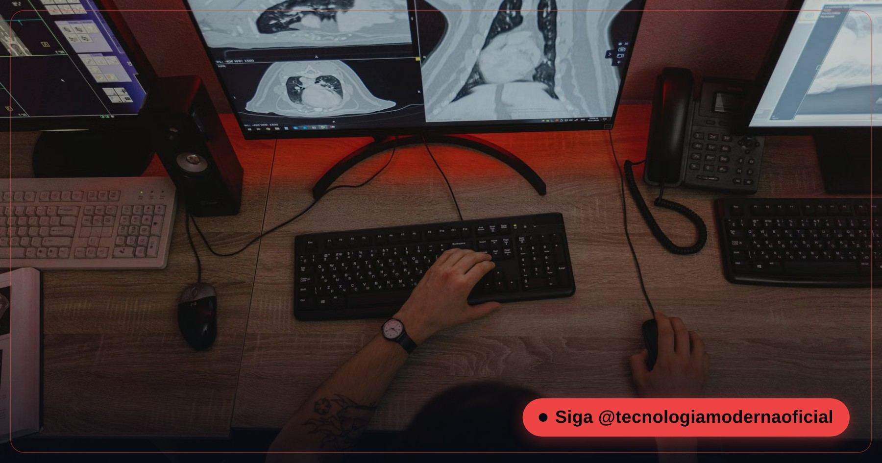 Monitor showing a diagnostic dashboard