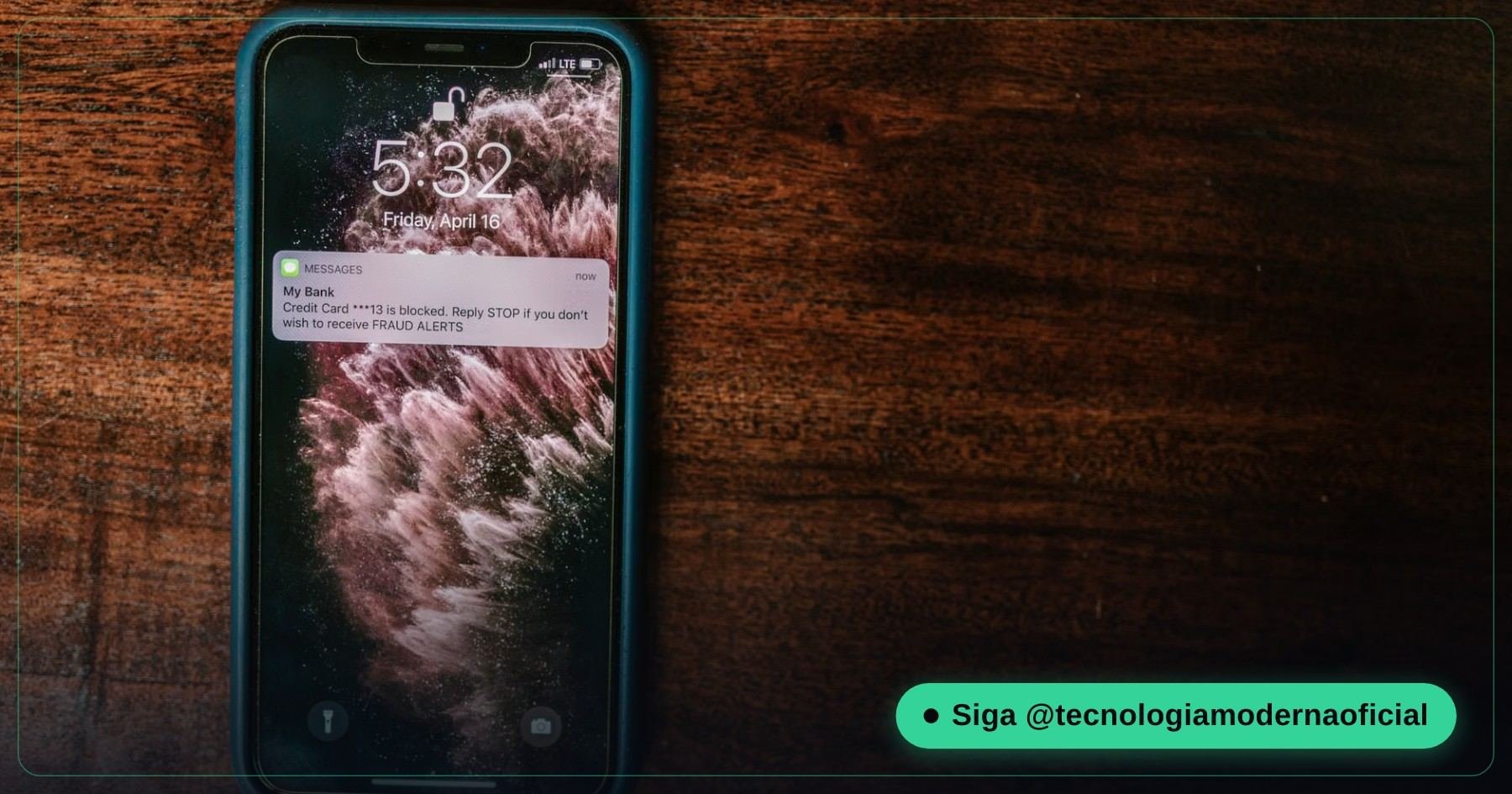 Alerta de segurança digital exibido na tela de um celular