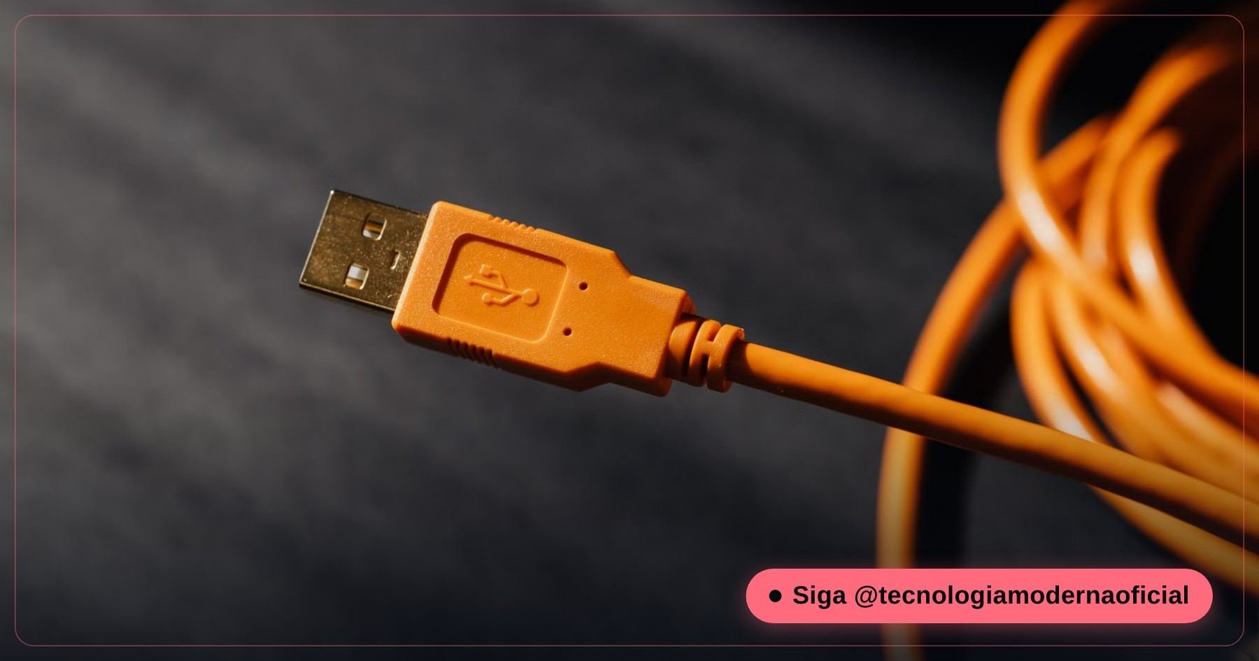 Cabo USB danificado com fio interno exposto