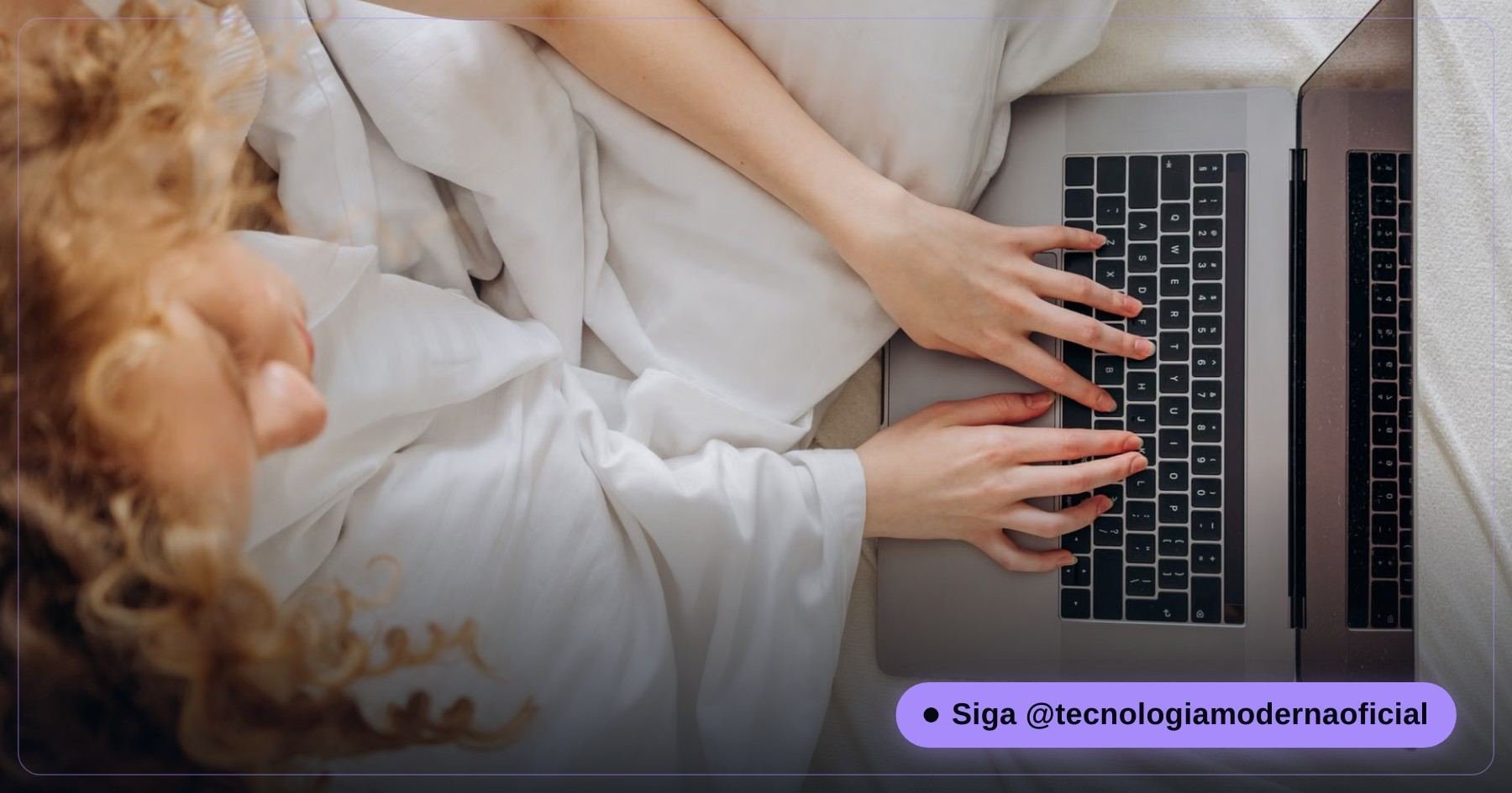 Notebook em cima da cama com as saídas de ventilação bloqueadas, situação que gera calor excessivo na bateria