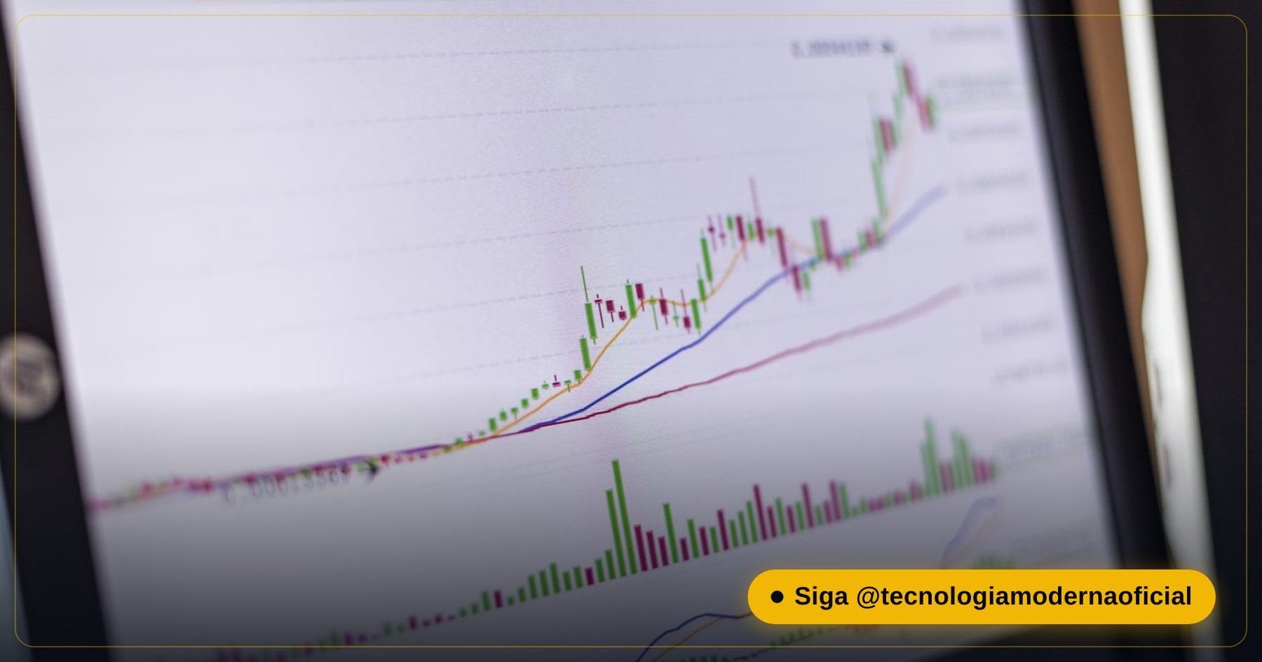 Gráfico de mercado financeiro mostrando fluxo de investimento em alta