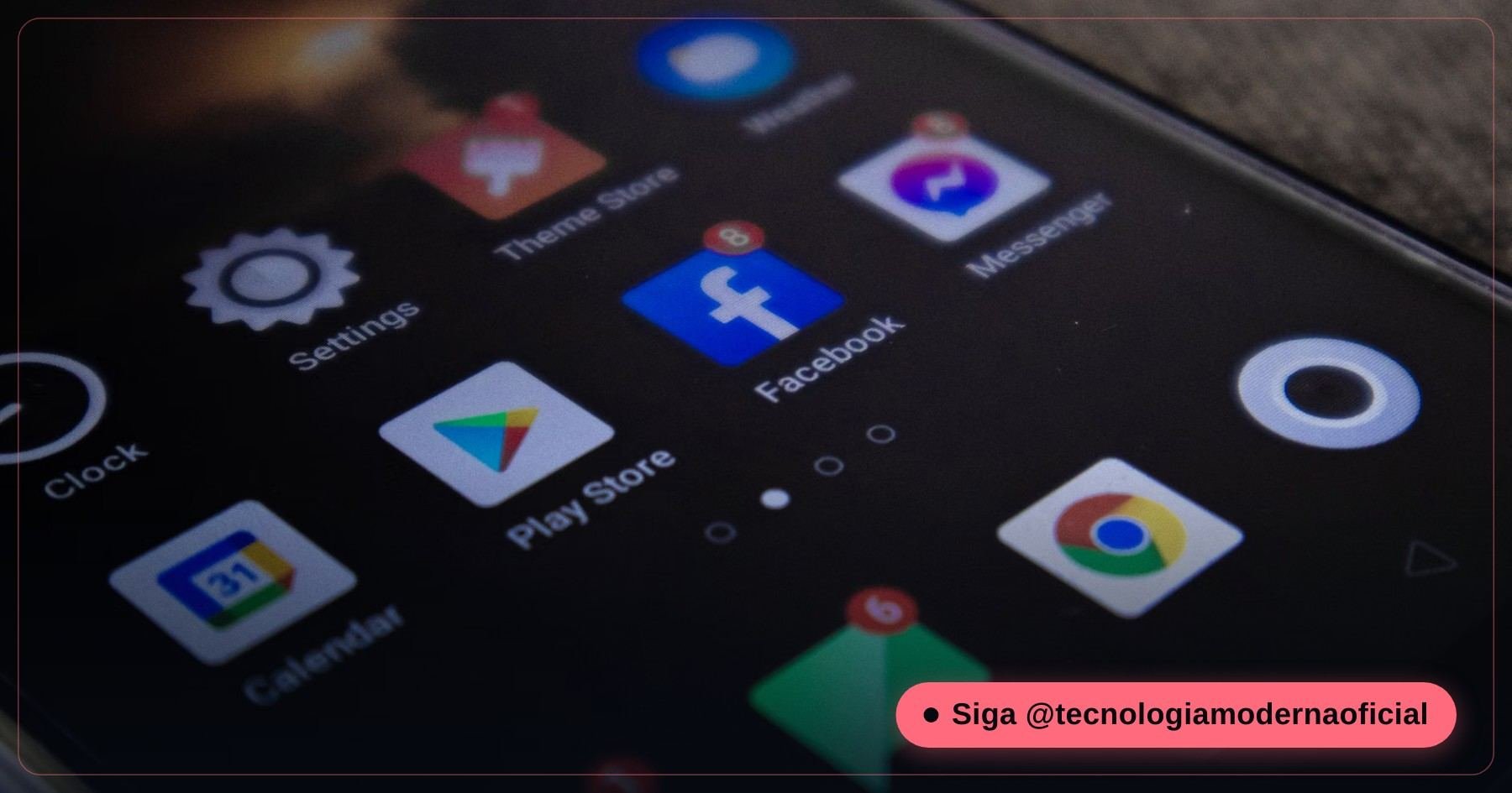 Tela de configurações do Android com a lista de aplicativos instalados