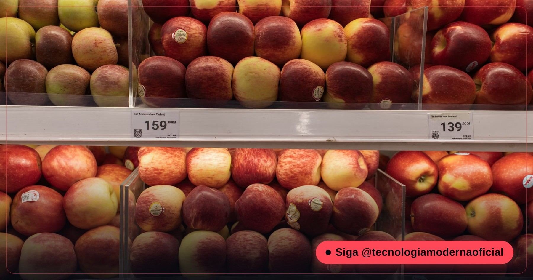 Vitrine de loja Apple exibindo iPhones à venda