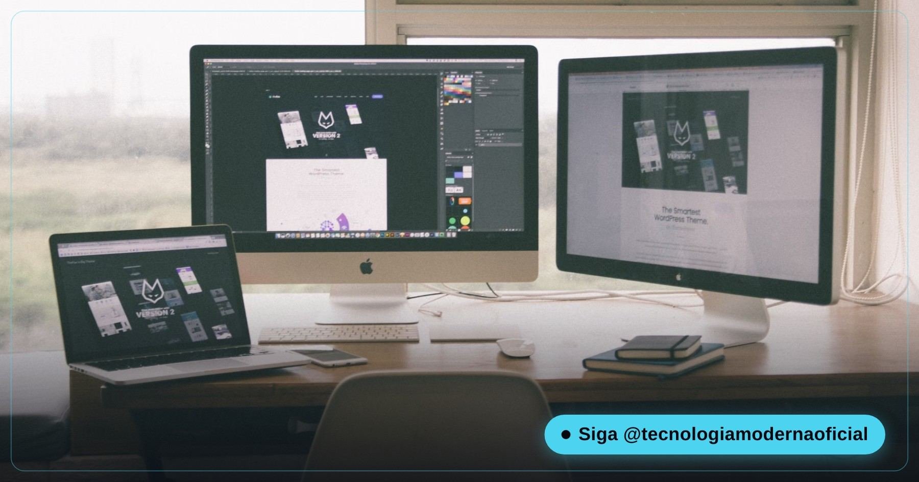 Monitor com várias janelas organizadas em zonas