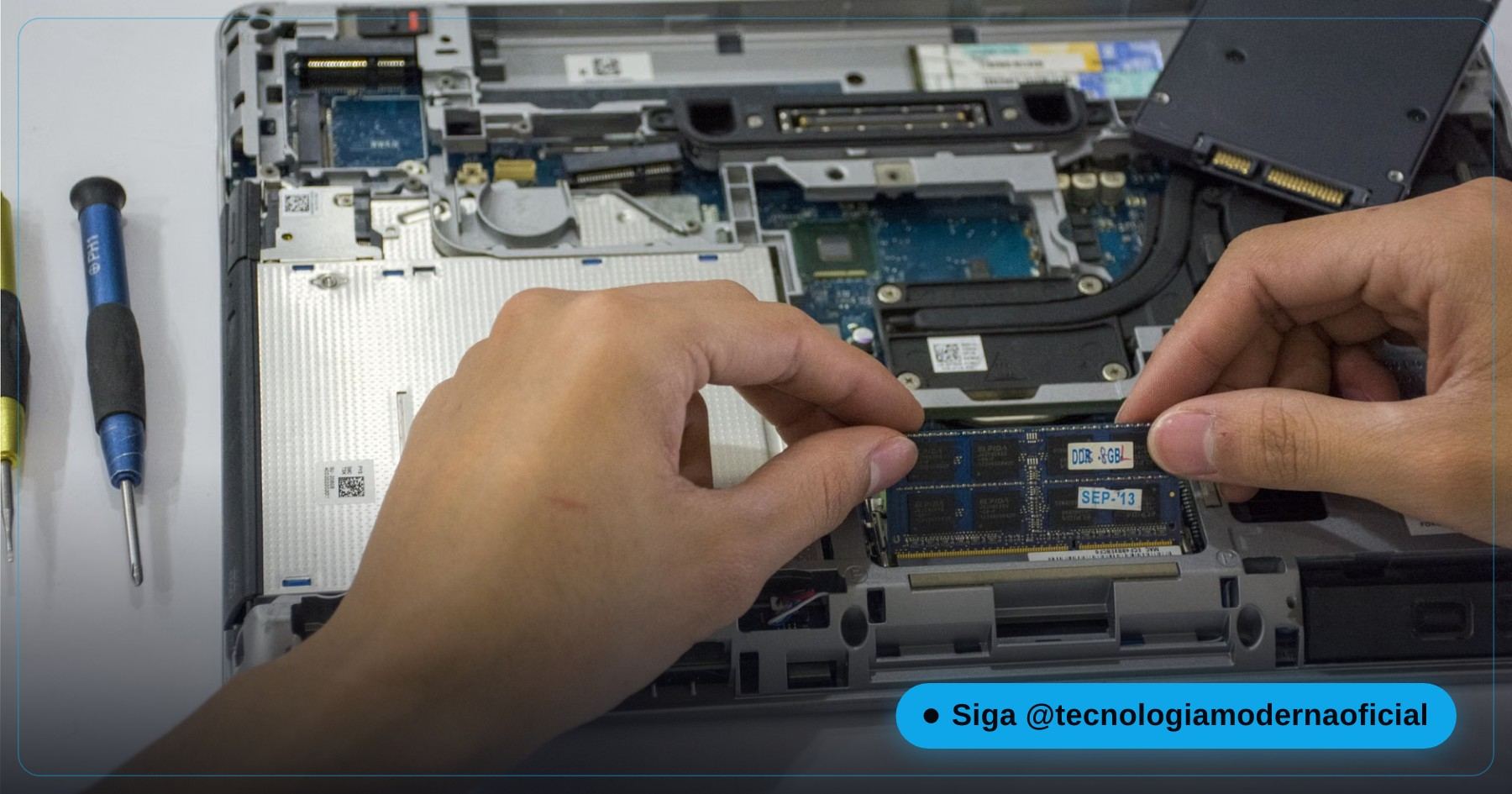 SSD being installed in a laptop
