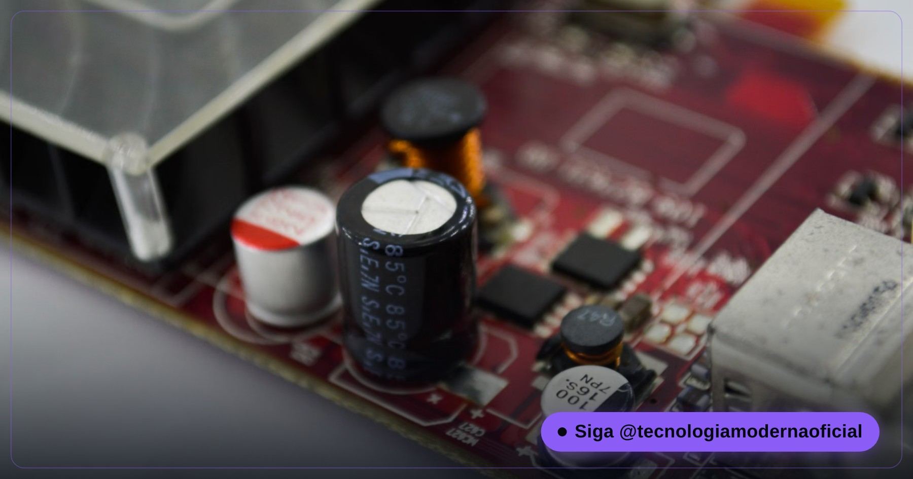 Componentes de una placa base en primer plano