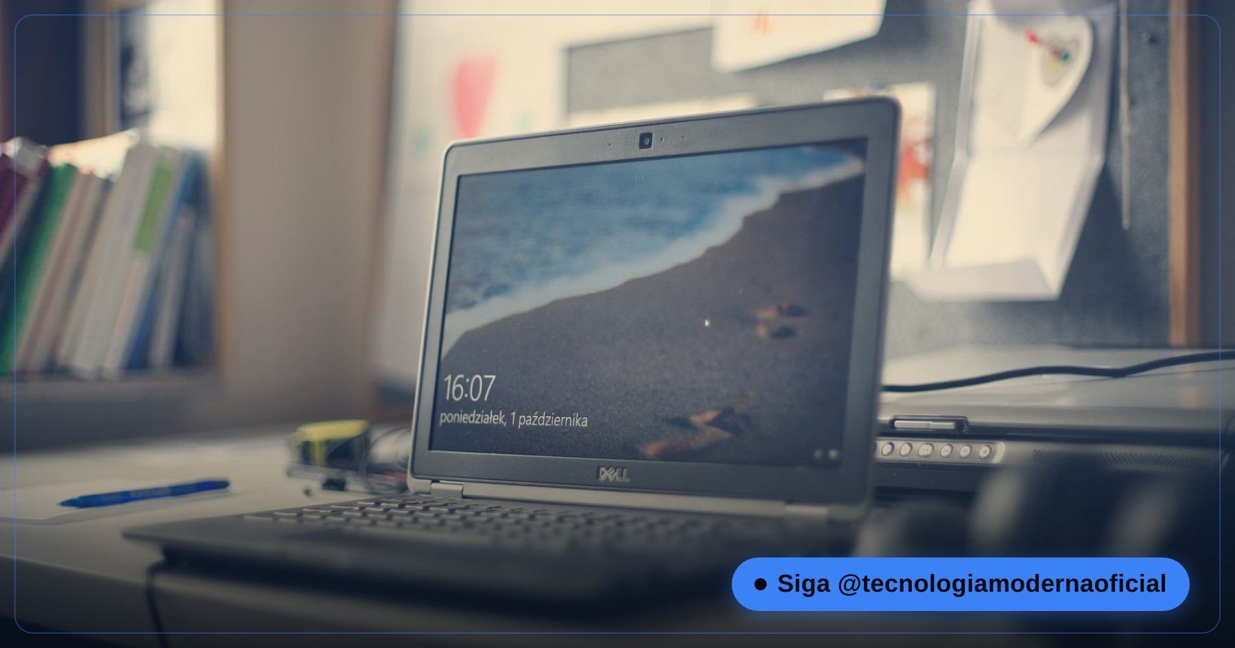 Tela de atualização do Windows em um notebook