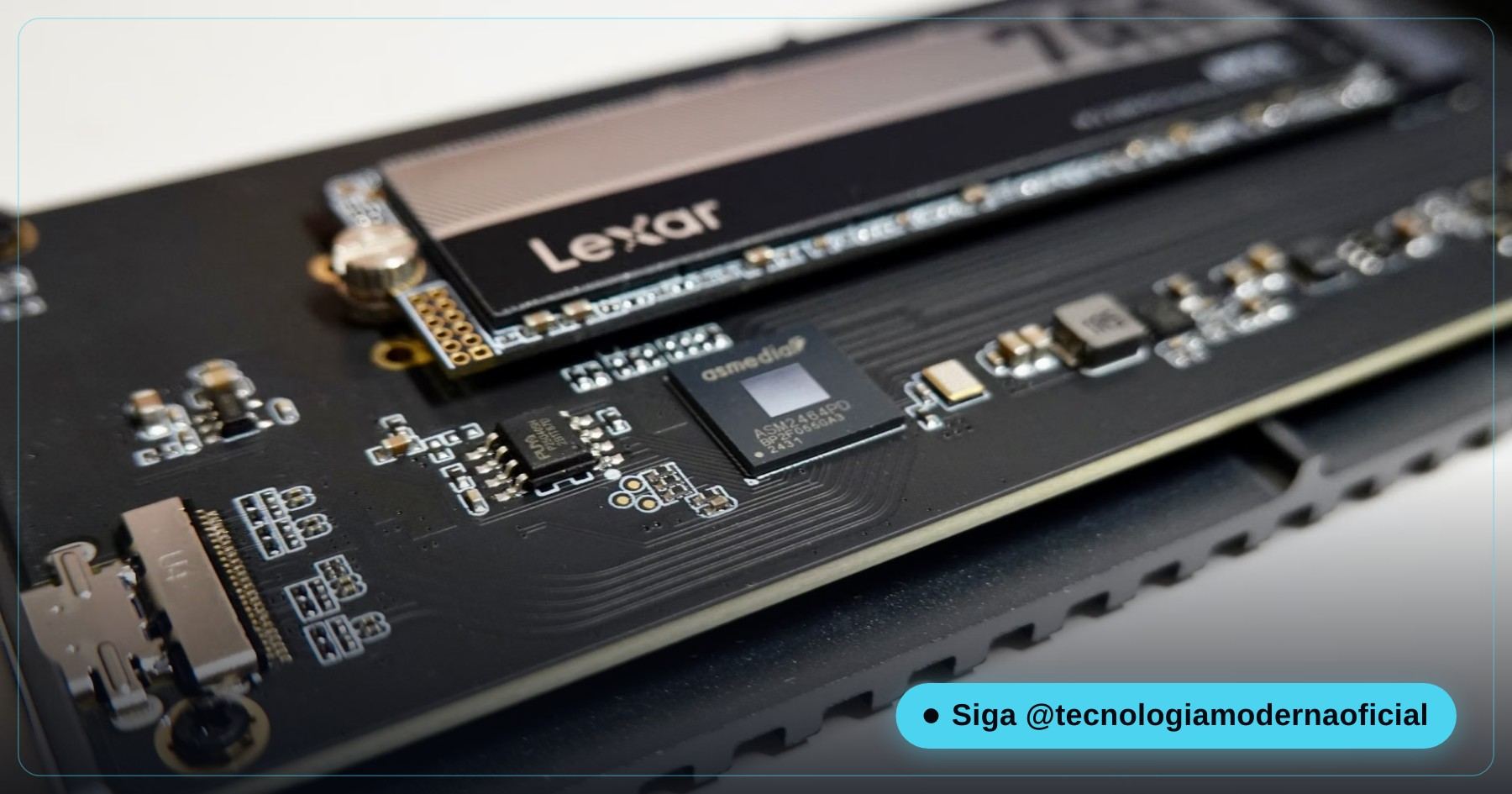 SSD e HD de computador vistos de perto