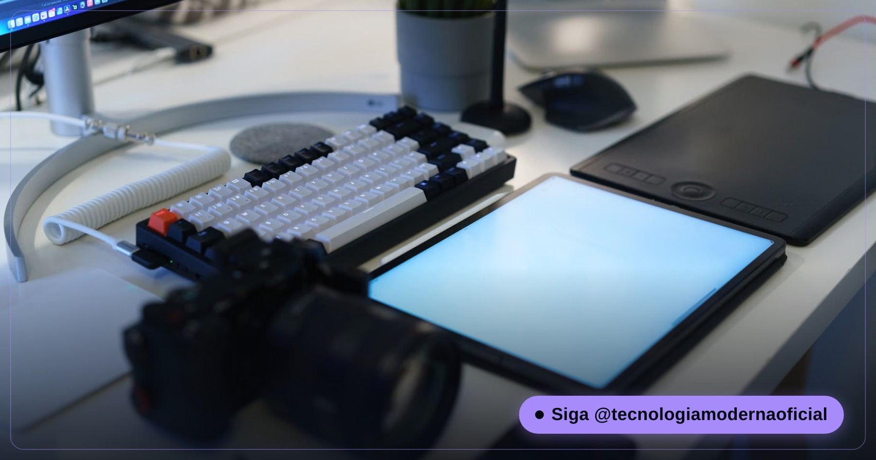 Mesa de trabalho com edição de imagem
