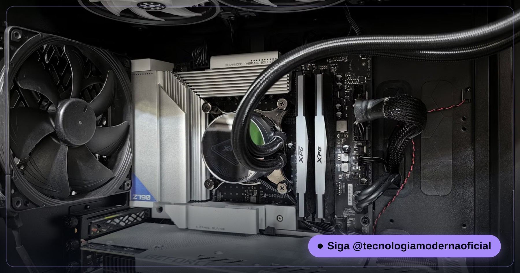 Cooler do processador dentro do gabinete do computador