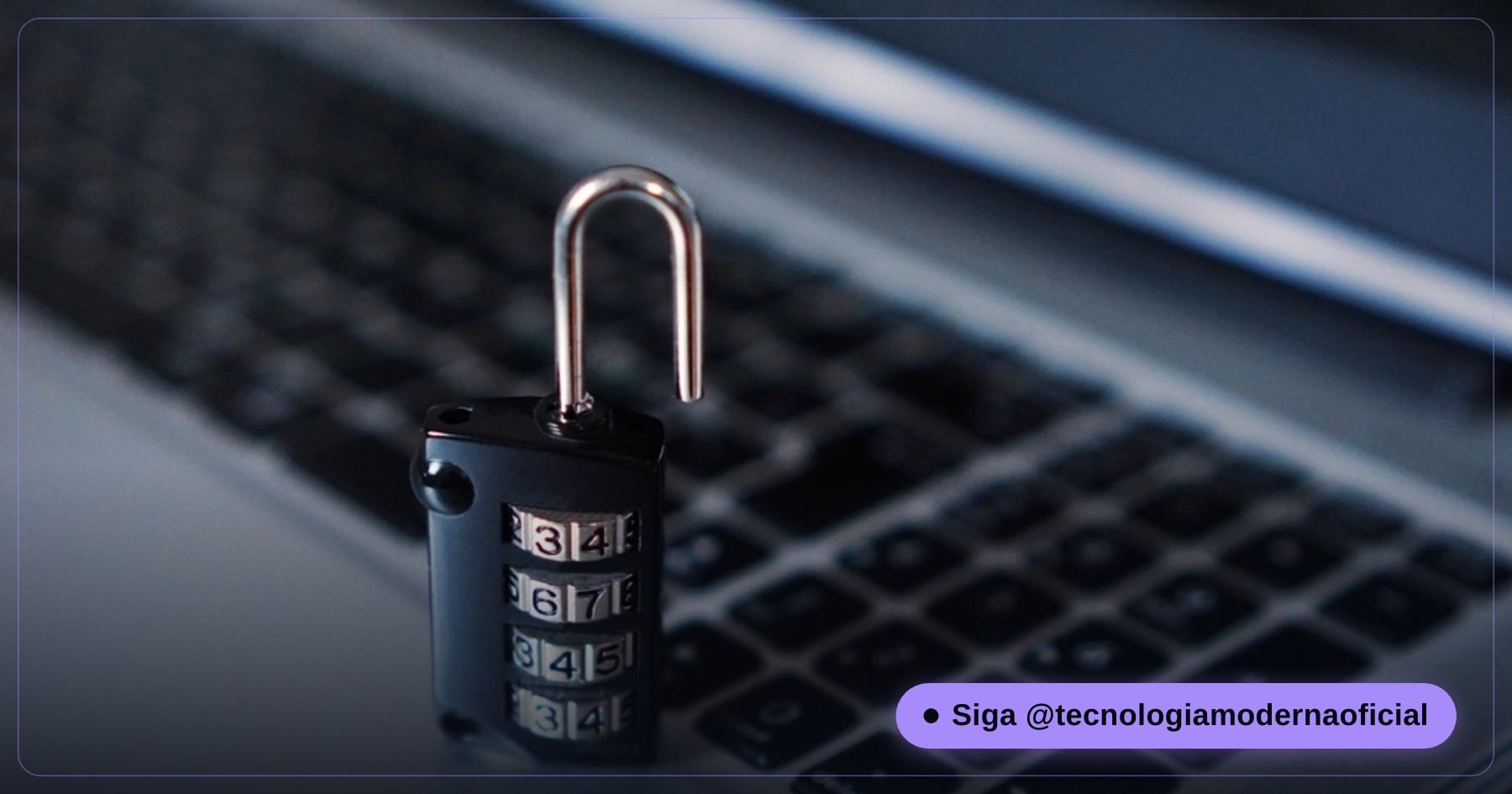 Cadeado sobre o teclado representando segurança das senhas