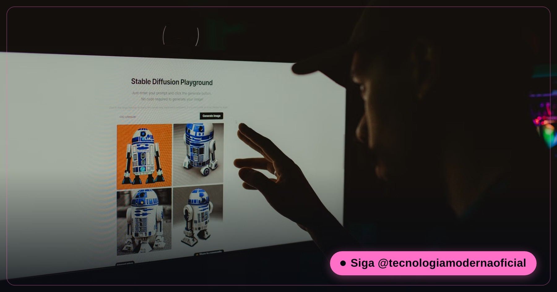 Tela de um gerador de imagens por inteligência artificial