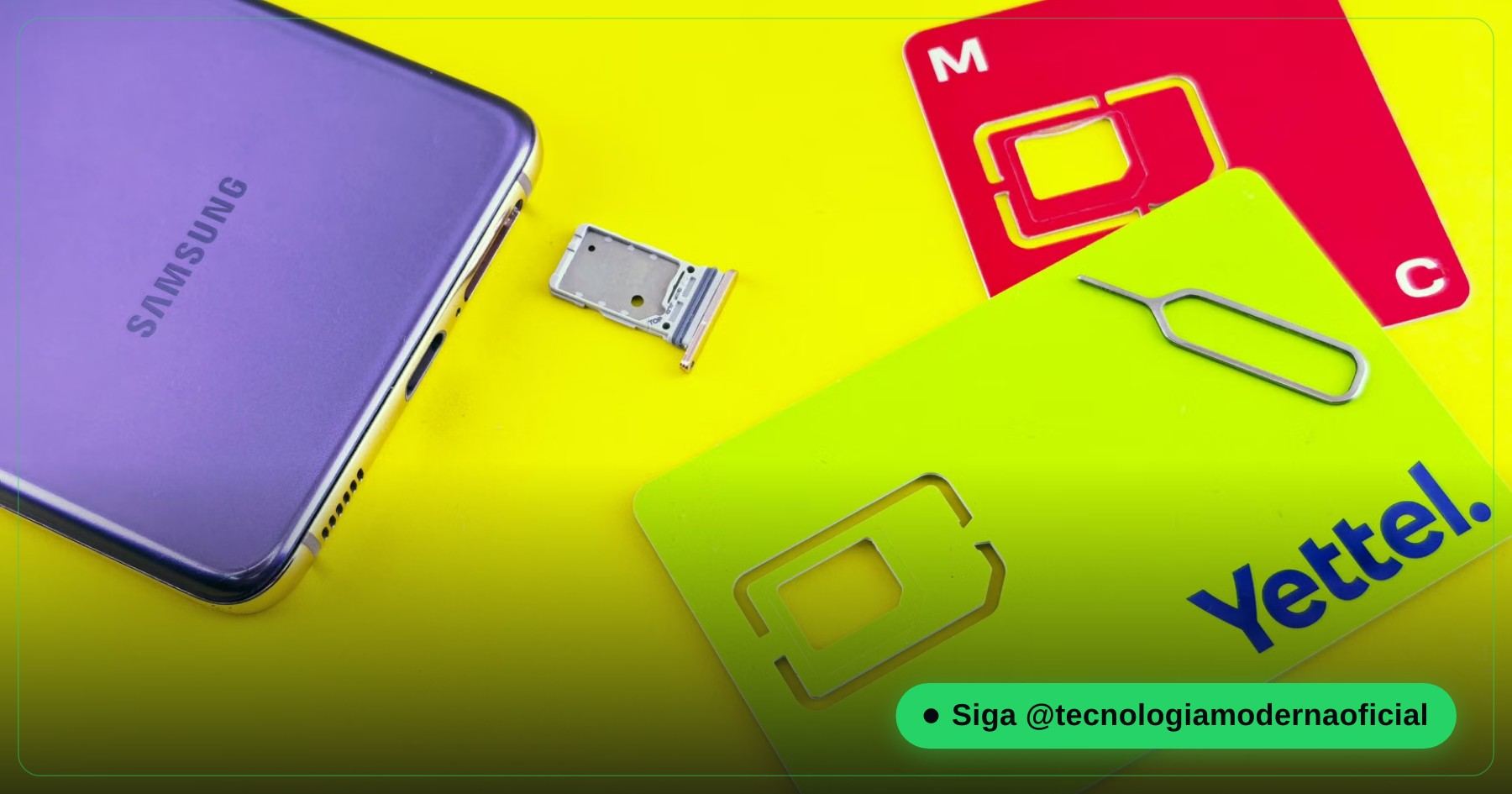 Gaveta do chip do celular aberta com o cartão SIM