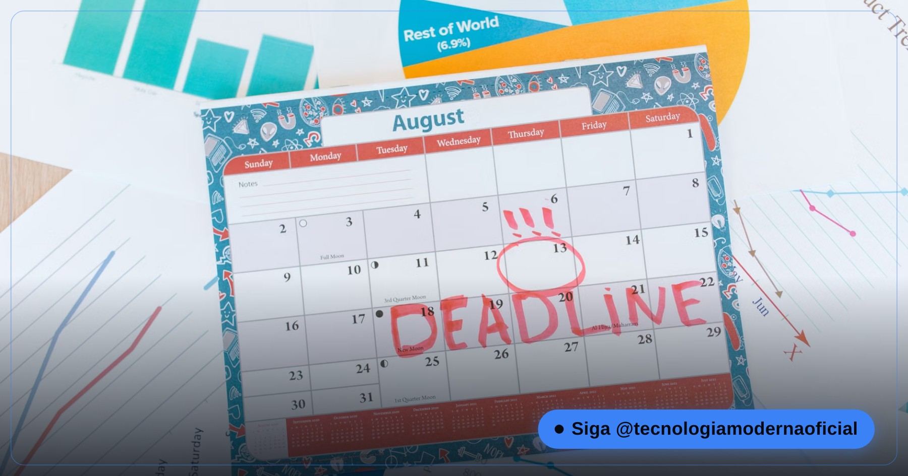 Calendário marcando um prazo